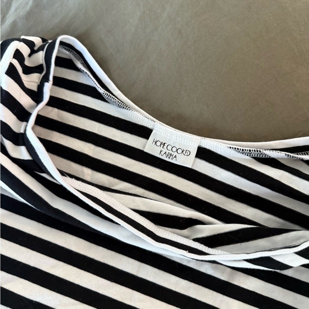 HomeCooked Karma Striped Long Sleeve Crop Top + High Waist Boyshort Handmade S - Picture 3 of 3